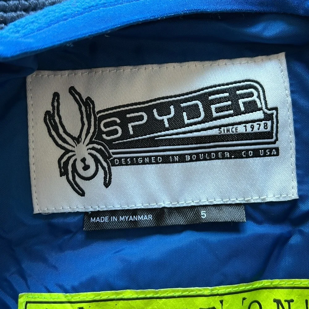 Blue Boys Spyder Expedition Ski Bib Size 5 - Picture 3 of 8